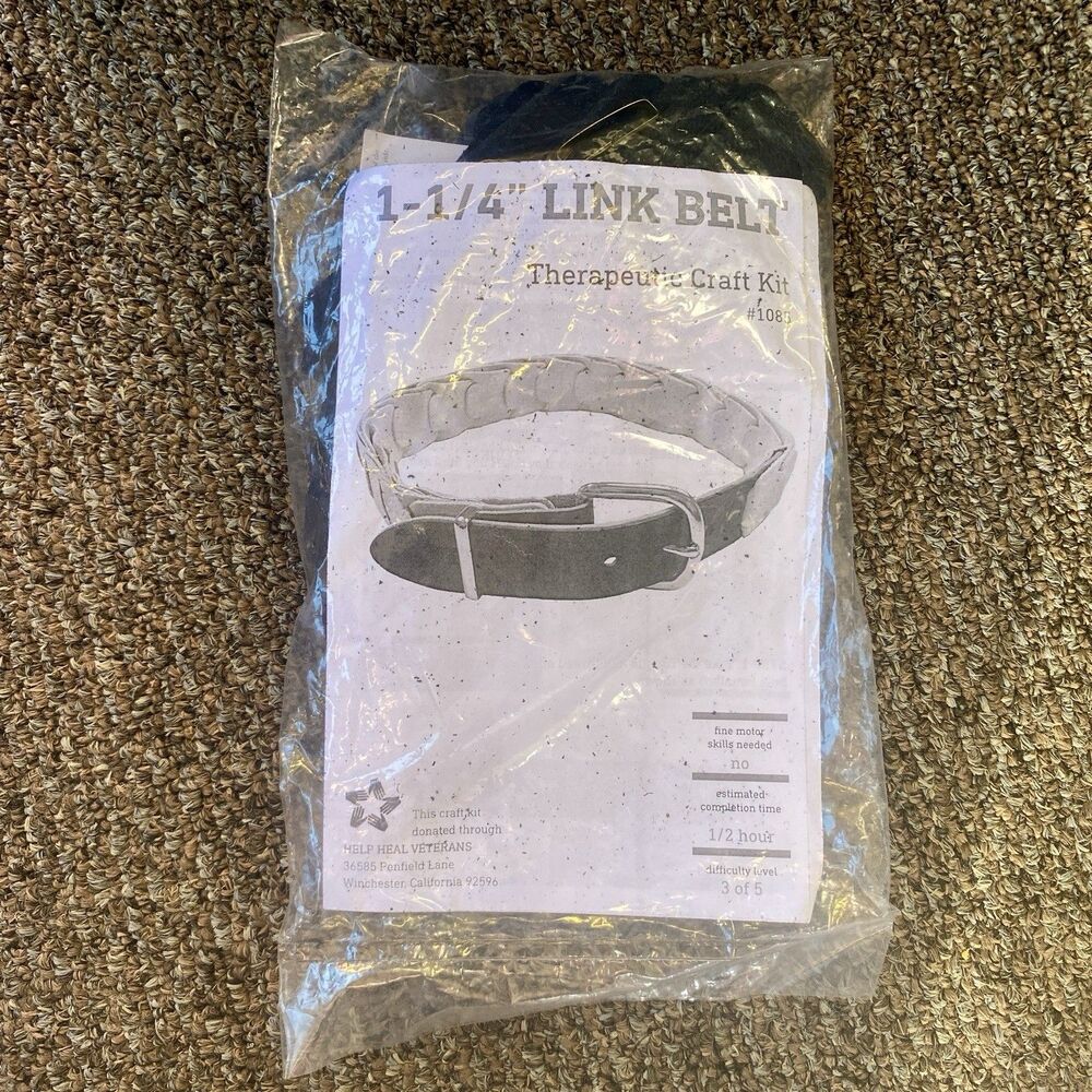Link Belt 1-1/4” Therapeutic Craft Kit - Black Leather #1085